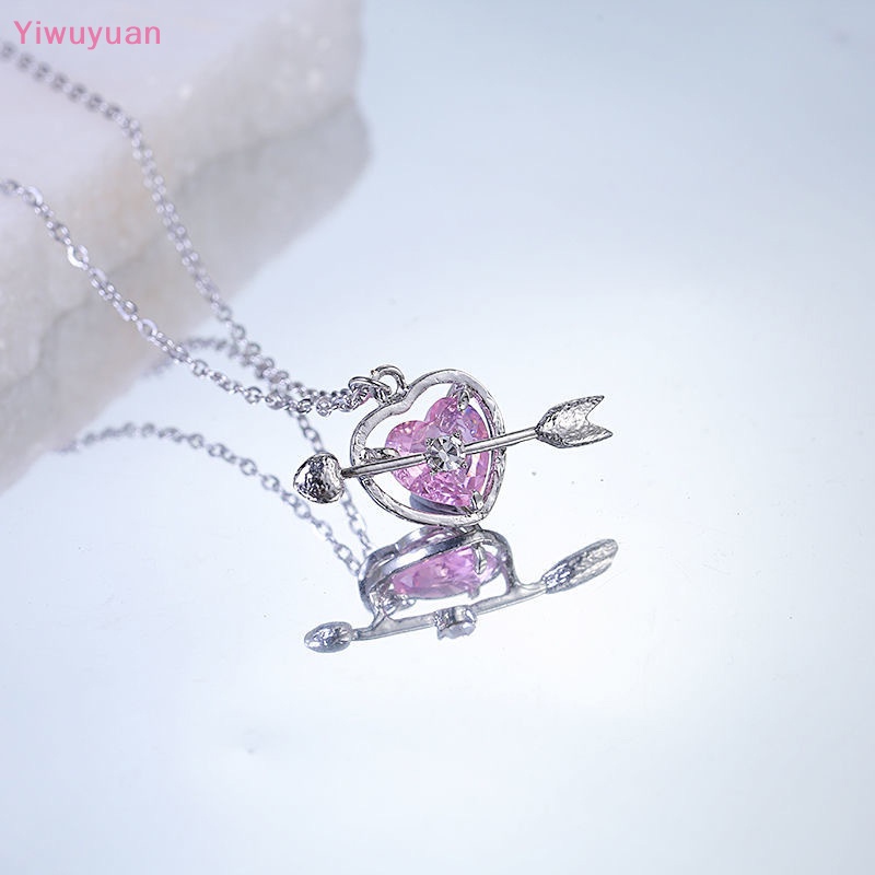 &lt; Yiwuyuan &gt; Vòng cổ Mặt Hình Giọt Nước Pha Lê Hồng Hình Trái Tim Giọt Nước Cá Tính Ngọt Ngào Y2k Phụ Kiện Mới