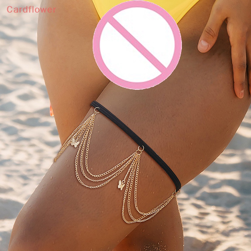 Dây Mắt Xích Co Giãn Phối Tua Rua Hình Bướm Thời Trang Đi Biển Quyến Rũ Cho Nữ