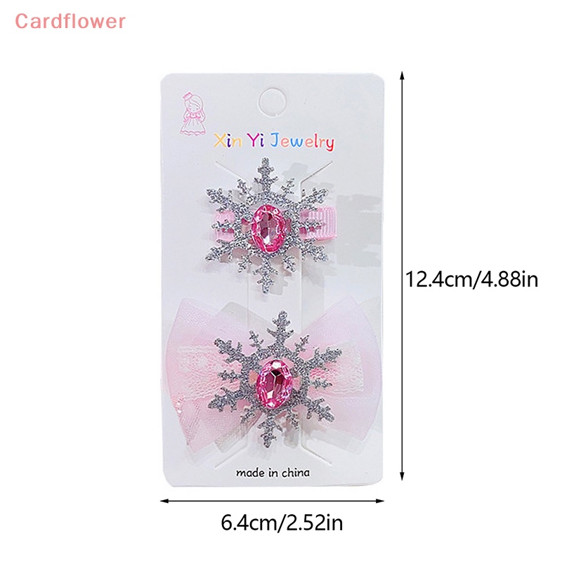 Bộ 2 Kẹp Tóc Hình Hoa Tuyết Đính Đá Nhiều Màu Sắc Cho Bé Gái