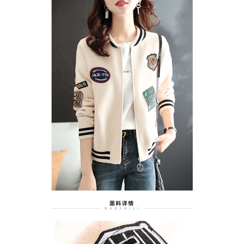 Áo Khoác Bóng Chày Ngắn Tay Dài Dáng Rộng Thời Trang Mùa Xuân 2023 Cho Nữ