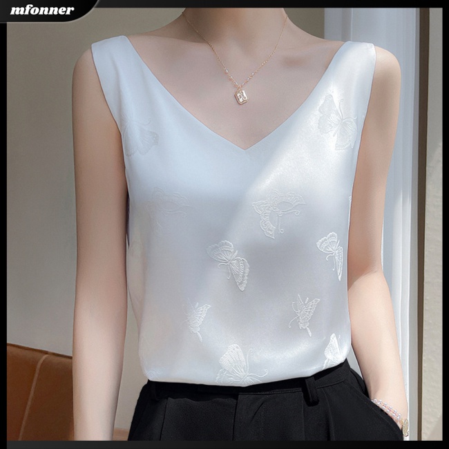 Áo Hai Dây Cổ Chữ V Màu Sắc Thời Trang Mùa Hè Cho Nữ