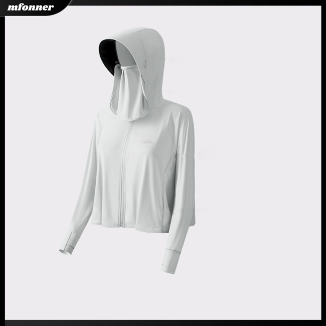 Áo Khoác Chống Nắng / Tia Uv Tay Dài Có Nón Thoáng Khí Thời Trang Mùa Hè Cho Nữ