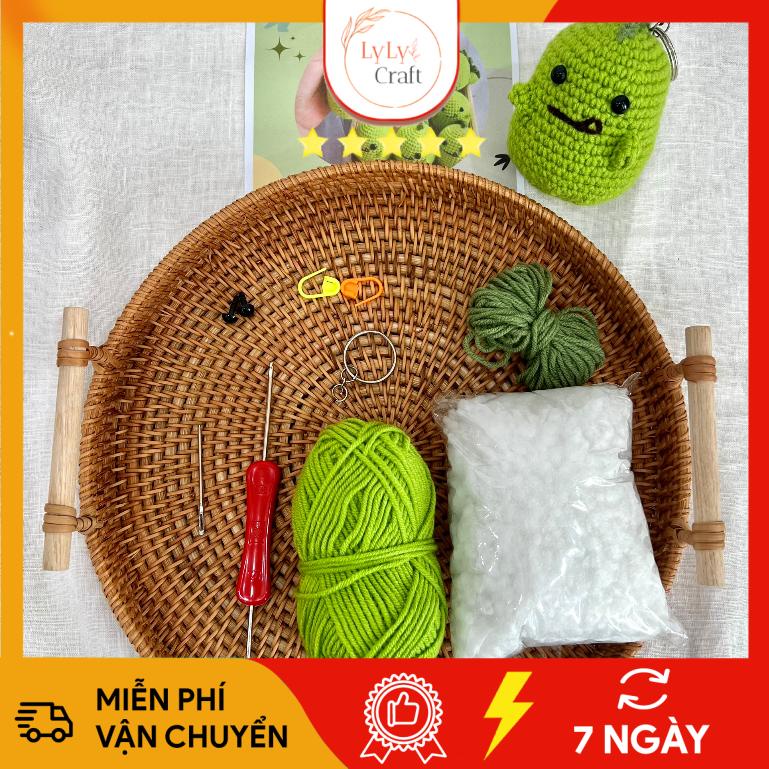 DIY Móc Khóa Len Handmade - Set Làm Móc Khóa Amigurumi Khủng Long Quà Tặng Bạn Bè Người Yêu