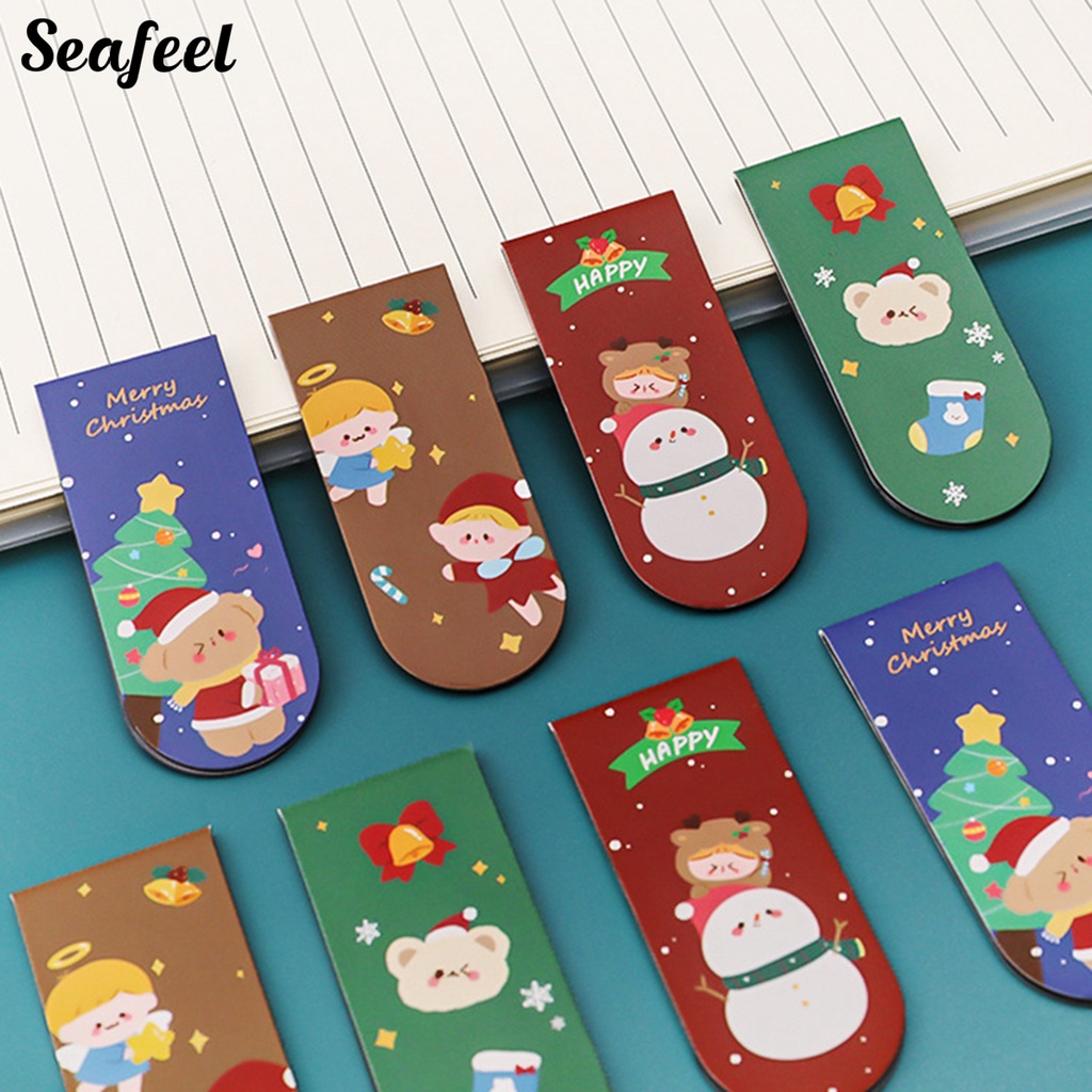 Set 2 Phụ Kiện Trang Trí Giáng Sinh Bằng Giấy Hai Mặt Họa Tiết Hoạt Hình Sáng Tạo