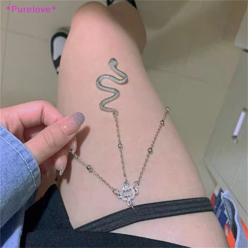 Purelove > Dây Xích Dài Màu Đen Phối Mặt Kim Loại Hình Rắn Phong Cách Bohemian Quyến Rũ Mới