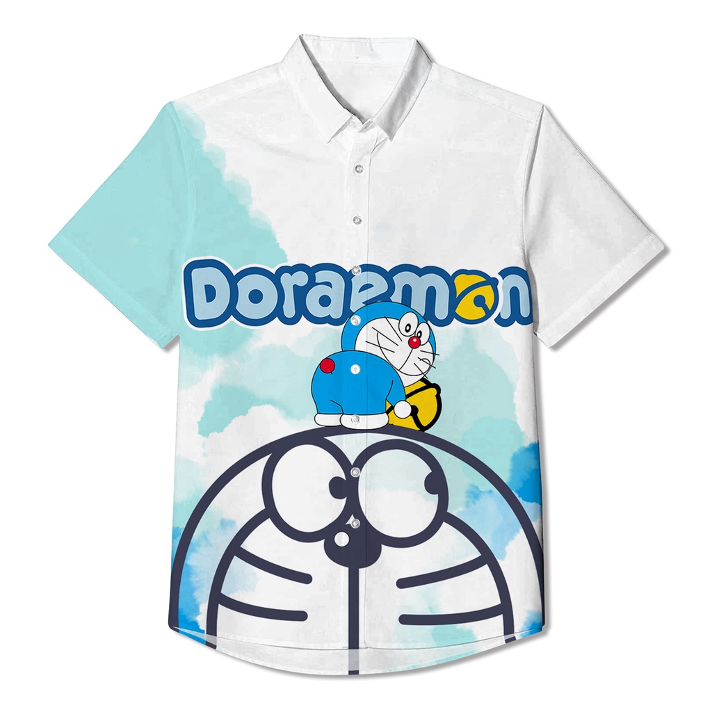 Áo Sơ Mi Nam In Hình Doraemon Phong Cách Hawaii