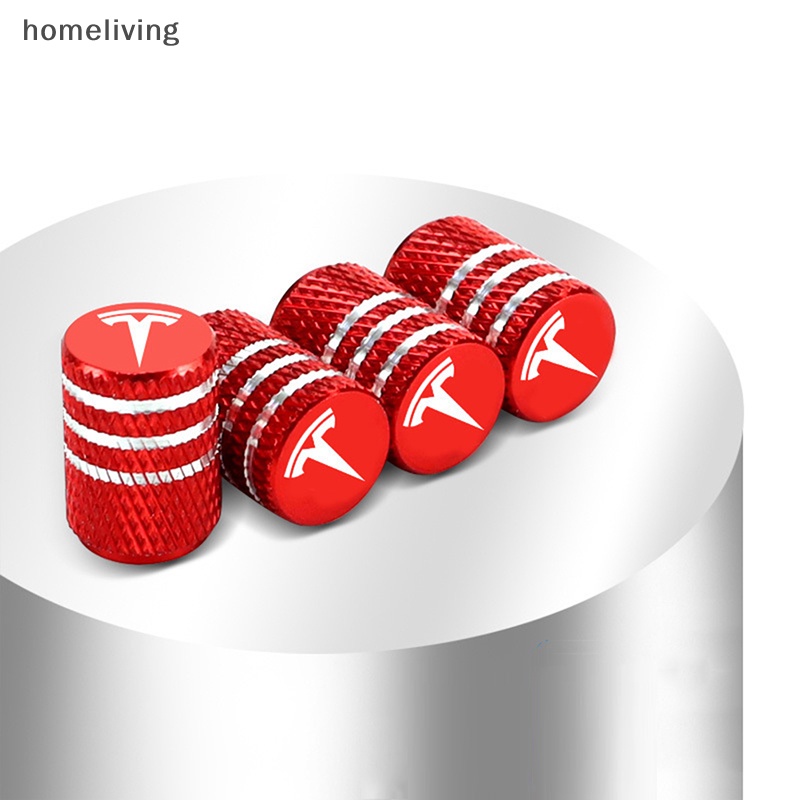 Bộ 4 Nắp Van Lốp Xe Hơi Tesla model X Y model S model 3 SUV Bằng Nhôm