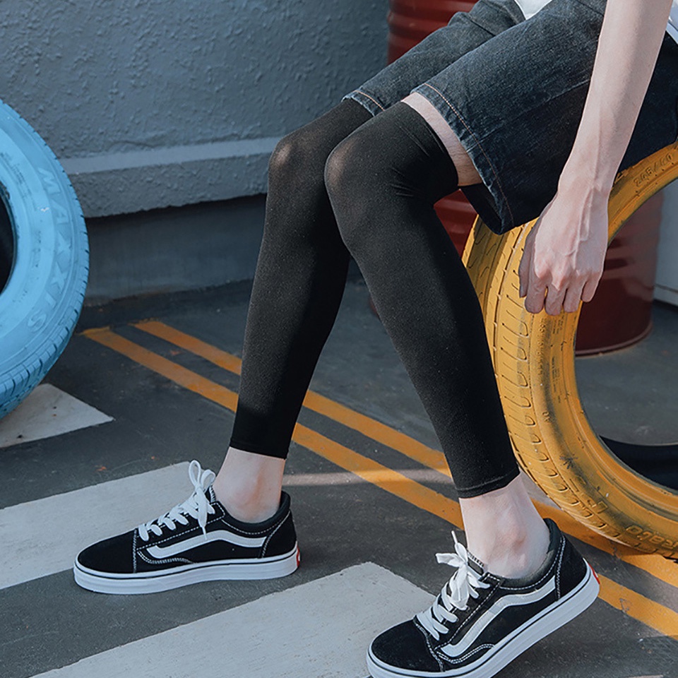 Ống Tay Áo Bảo Vệ Đầu Gối Bằng Lụa Lạnh Co Giãn Thoáng Khí Độ Co Giãn Cao Chống Nắng Cho Nam Và Nữ