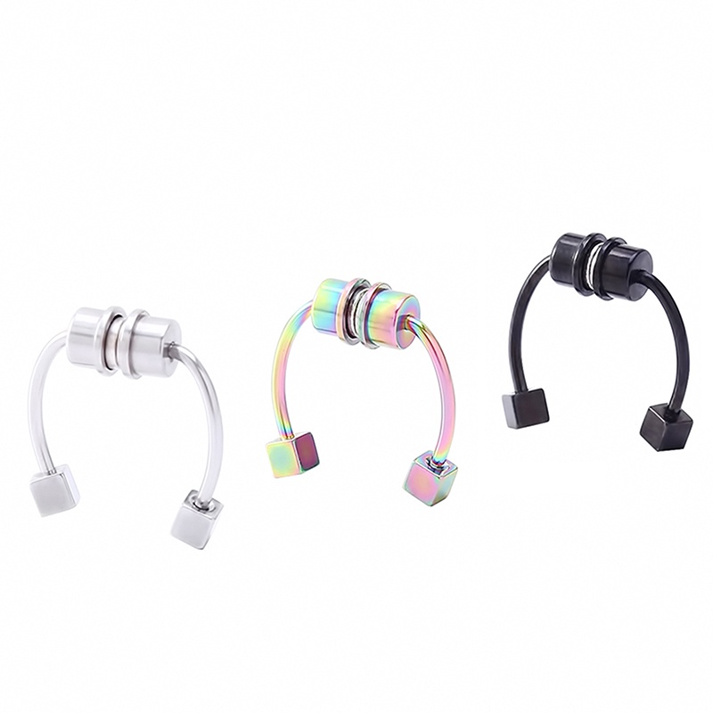 Khuyên Mũi Giả Xỏ Tai Bằng Thép Không Gỉ Hít Nam Châm Thời Trang Cho Nữ