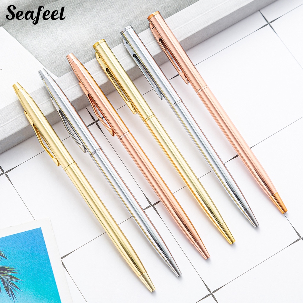 Bút Bi Mực Đen Ngòi Kim Loại Tiện Dụng Cho Văn Phòng