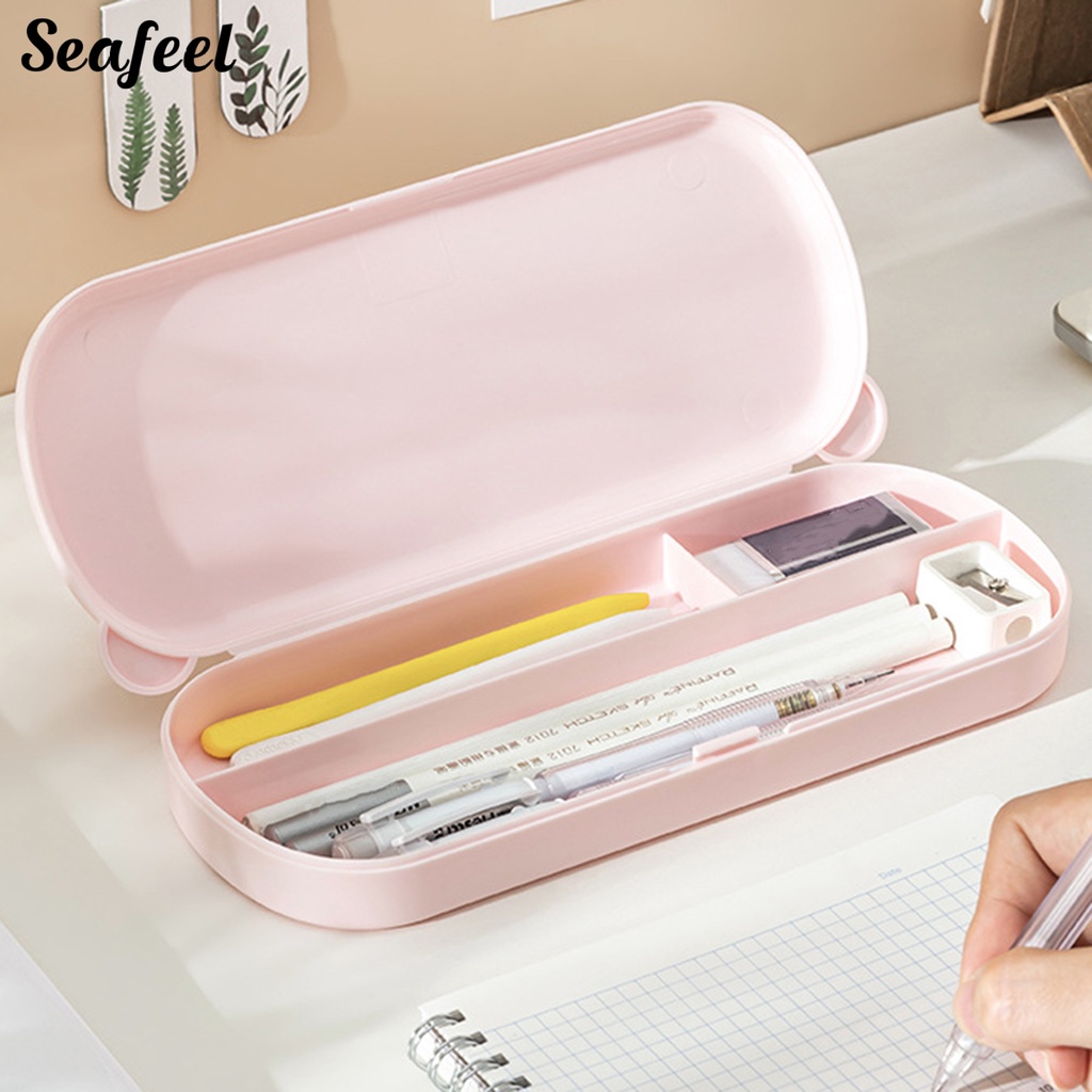 Hộp Đựng Bút Dạng Thạch Nhiều Ngăn Đa Năng Hình Gấu Hoạt Hình Tiết Kiệm Không Gian Cho Trẻ Em