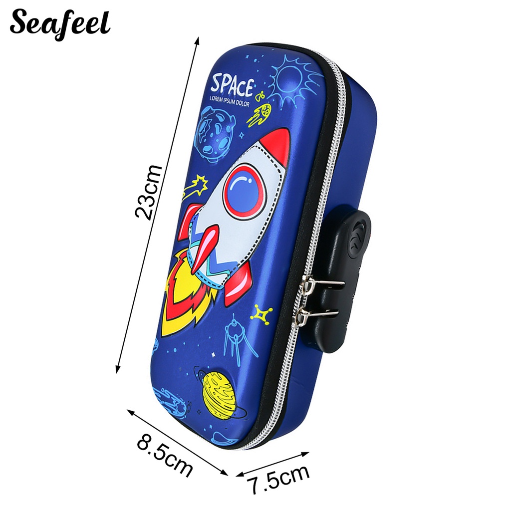 Túi Đựng Bút Chì Hai Lớp Thiết Kế Khóa Kéo Kép In Hình Thỏ 3D Dễ Thương Tiết Kiệm Không Gian Có Tay Cầm Sử Dụng Hàng Ngày