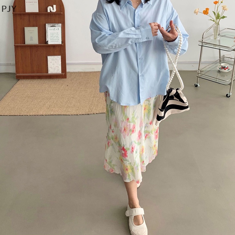 Pjy Chân Váy Chiffon Chữ A Lưng Cao Họa Tiết Hoa Thời Trang Mùa Hè 2023