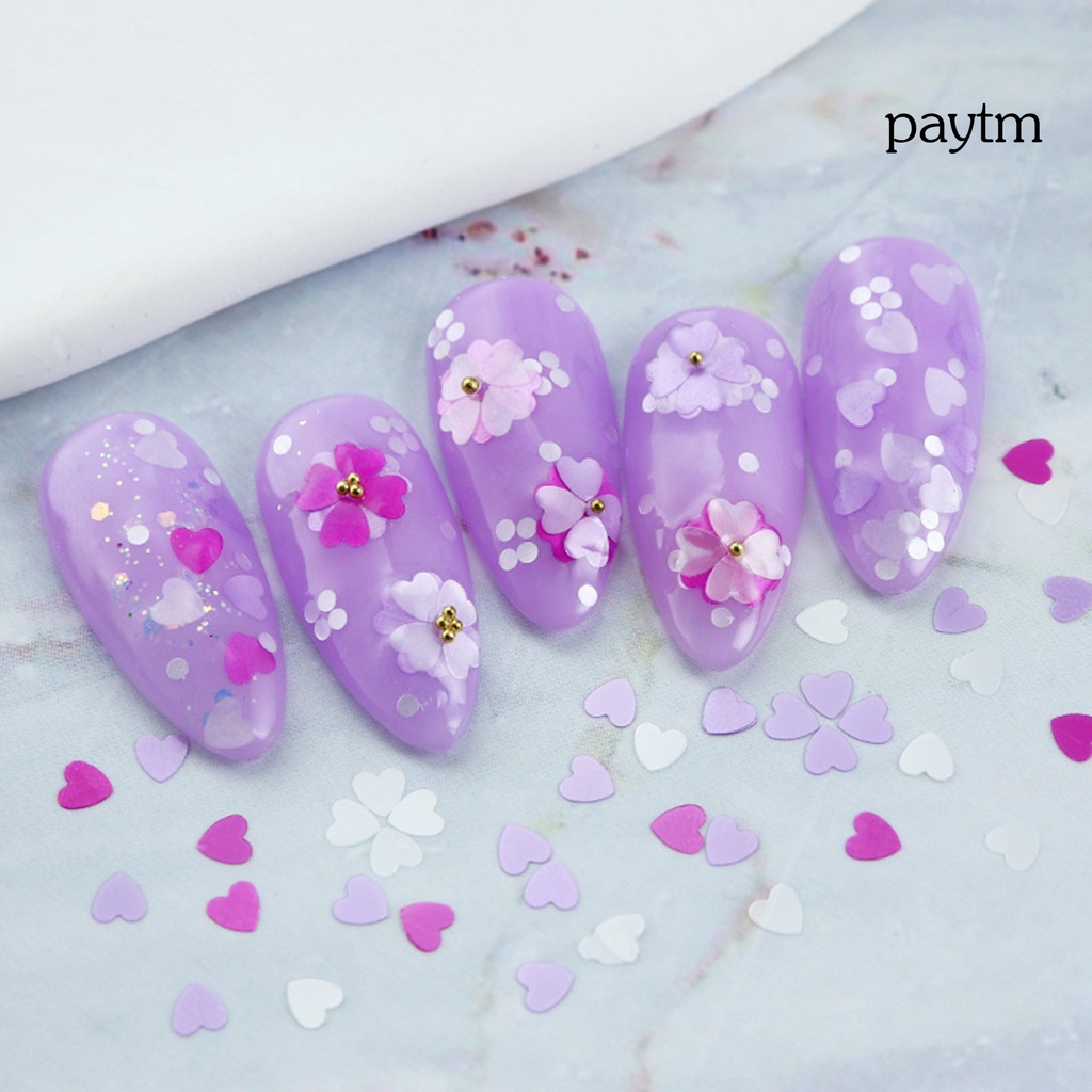 1 Hộp 6 Ngăn Đựng Phụ Kiện Trang Trí Móng Tay Không Phai Trái Tim