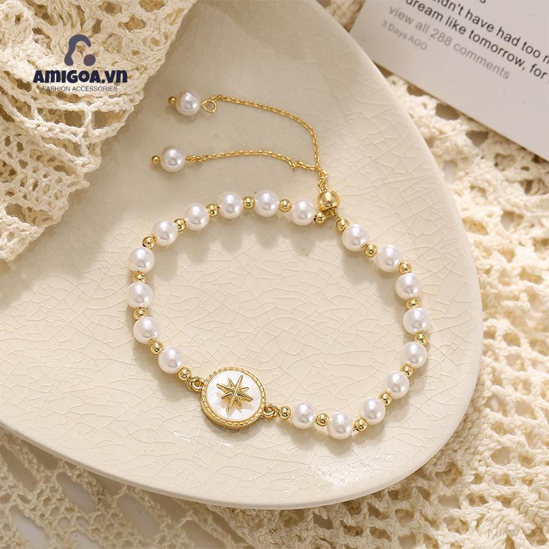 ✨✨Vòng Tay Đính Đá Ngọc Trai Thời Trang Dành Cho Nữ