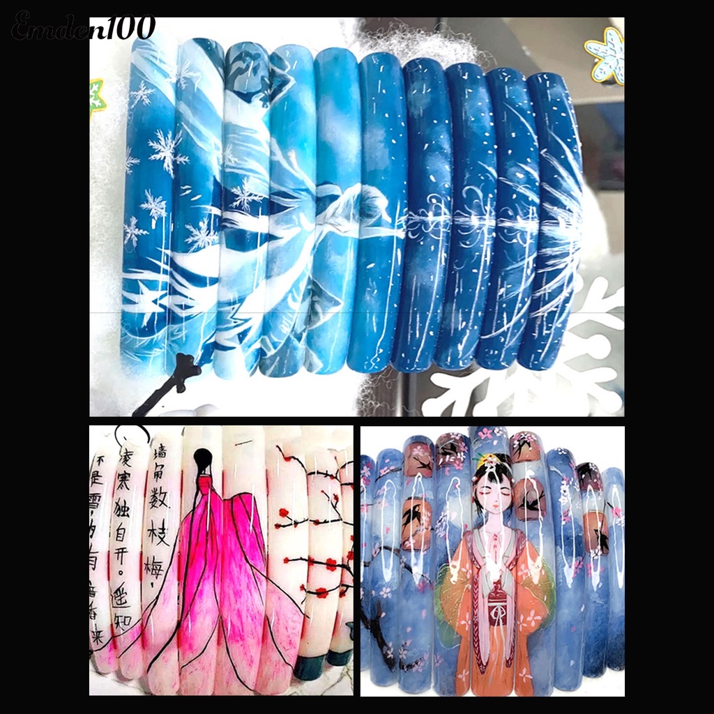 Bộ 10 Móng Tay Giả Hình Chữ V Siêu Mỏng Cho Salon