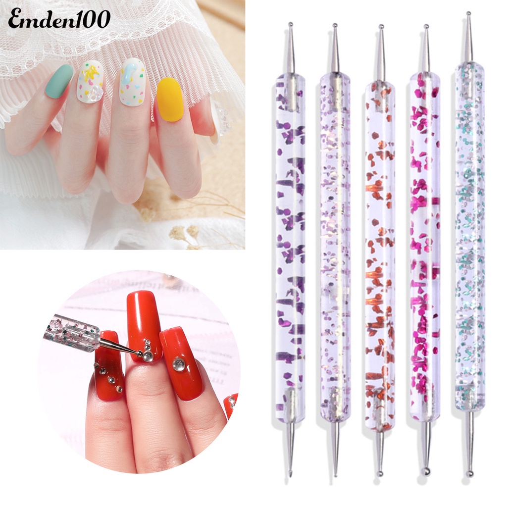 Set 5 Bút Hai Đầu Bằng Acrylic Dễ Sử Dụng Để Vẽ Móng Làm Đẹp