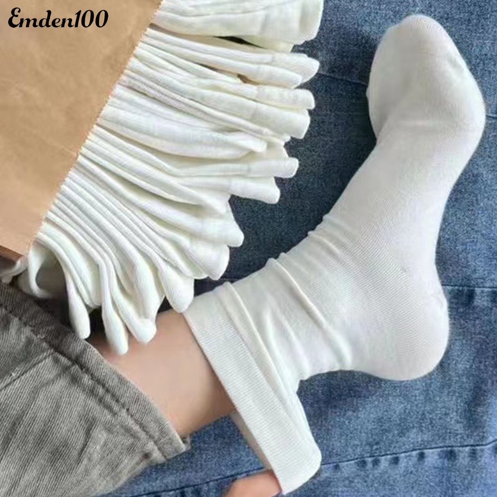 1 Đôi Tất Thể Thao Dày Màu Trơn Phong Cách Nhật Bản Thời Trang Mùa Đông Cho Nữ