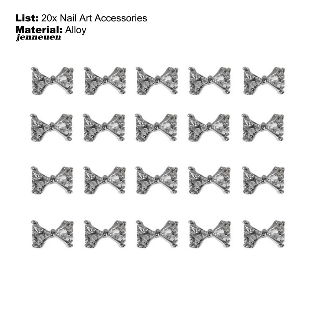 Túi 20 Phụ Kiện Đính Trang Trí Móng Tay Nghệ Thuật Bằng Hợp Kim Dành Cho Nữ