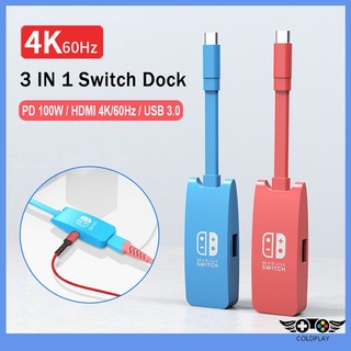 Dock chuyển đổi 3 trong 1 cho nintendo switch & switch oled ns docking station usb c sang 4k 60hz hdmi