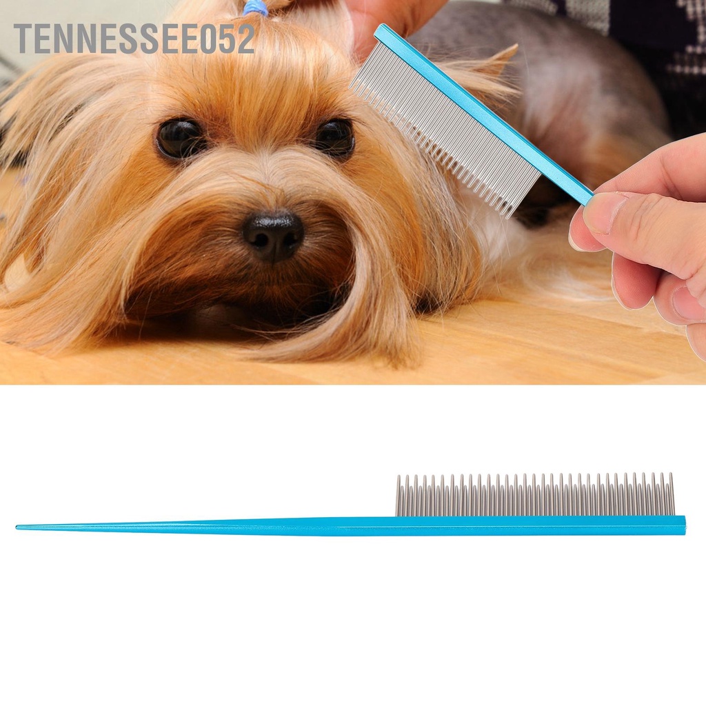 Tennessee052 Pet Comb Ergonomic Dog Chải lông chải loại bỏ rối và nút thắt với 2 mật độ khác nhau