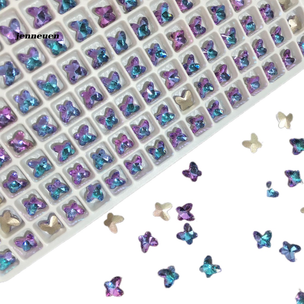 Bộ 50 Phụ Kiện Trang Trí Móng Tay Hình Bươm Bướm Xinh Xắn