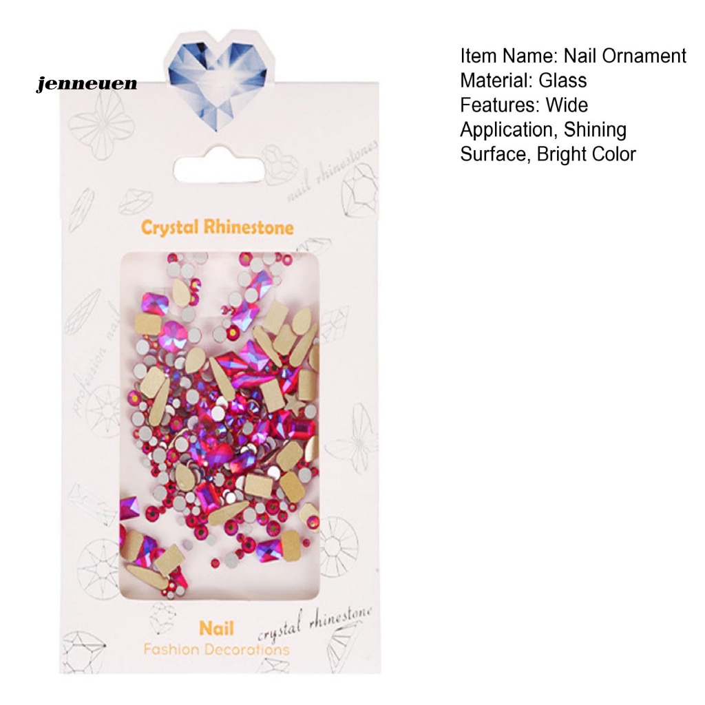 1 Túi Phụ Kiện Trang Trí Móng Nghệ Thuật 3D Nhiều Màu Sắc Lấp Lánh DIY