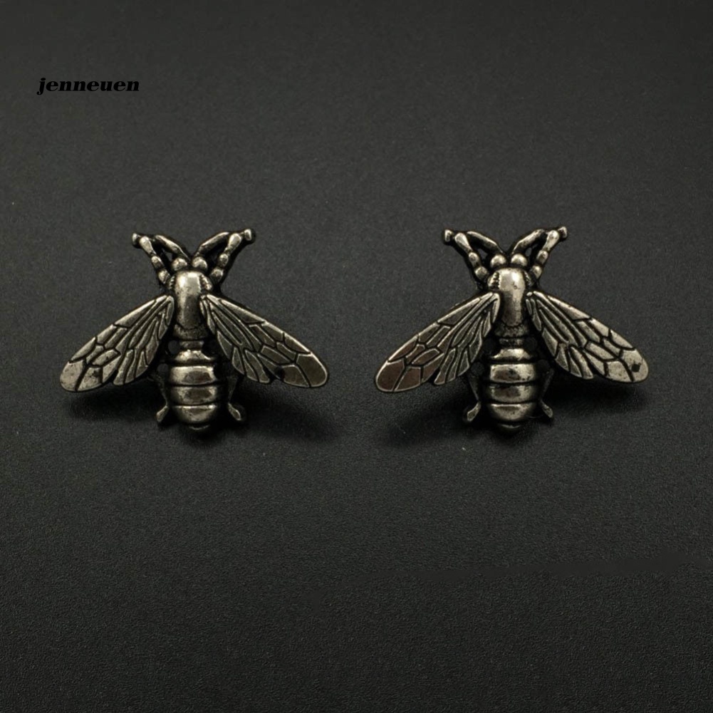 2 Khuy Măng Sét Hình Ong Chạm Khắc Tinh Xảo Bằng Kim Loại Phong Cách Vintage