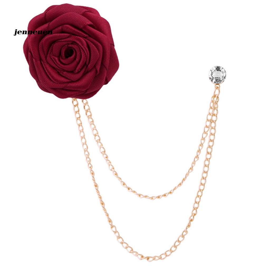 Ghim Cài Áo Dạng Chuỗi Tua Rua Đính Đá Hình Hoa Hồng Thủ Công