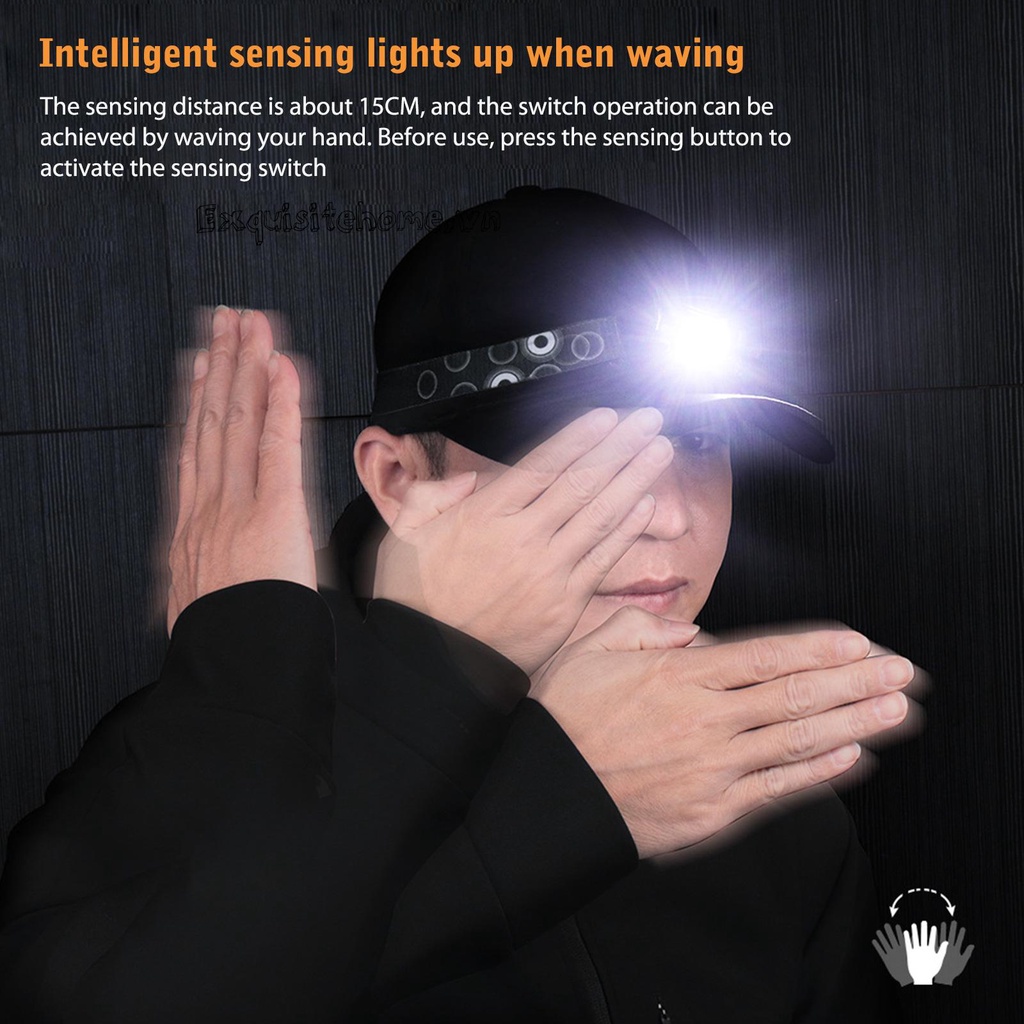 Đèn LED Đội Đầu 5 Chế Độ IPX6 Chống Thấm Nước