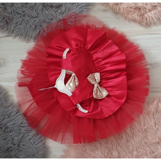 Đầm xòe NNJXD nhiều tầng không tay thời trang Giáng sinh cho bé gái 6-24 tháng tuổi