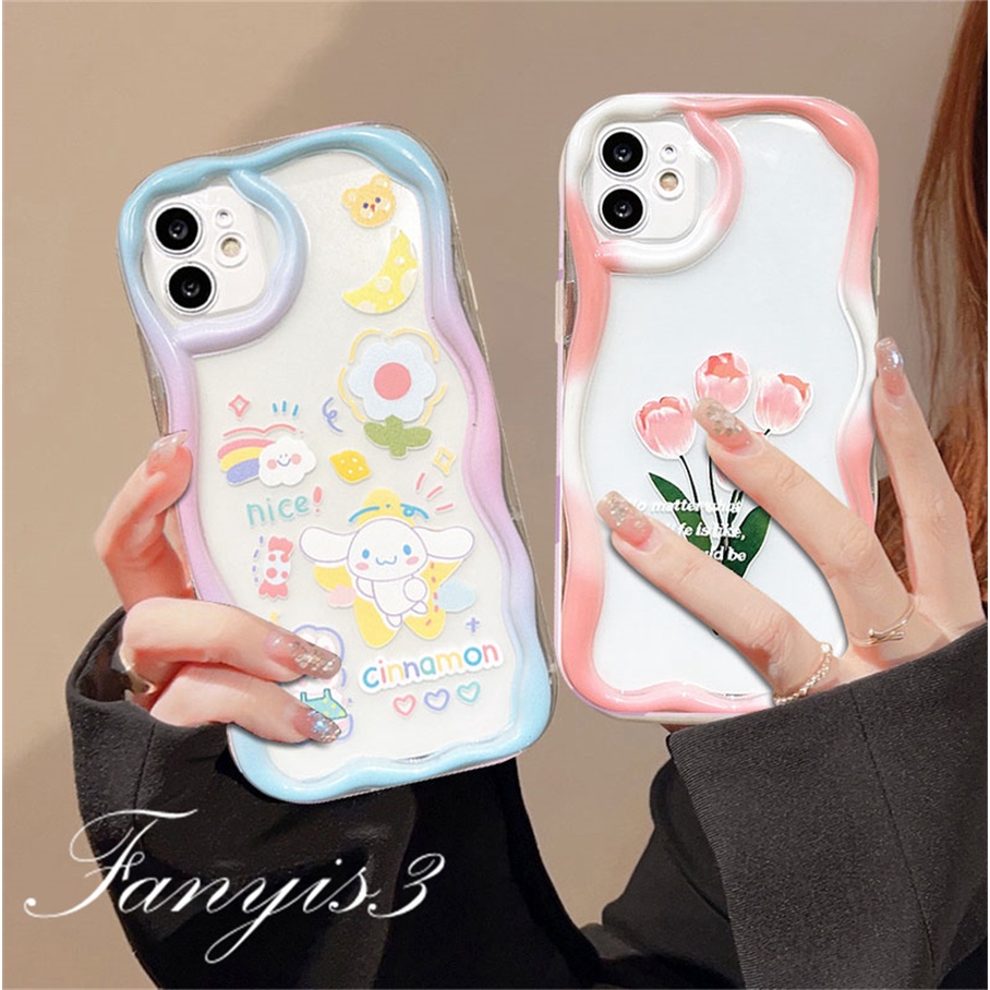 Ốp Điện Thoại TPU Silicon Mềm Hình Cinnamoroll Và Hoa Cho IPhone 14 13 12 11 Pro Max X XR Xs Max 8 7 6s + SE 2020