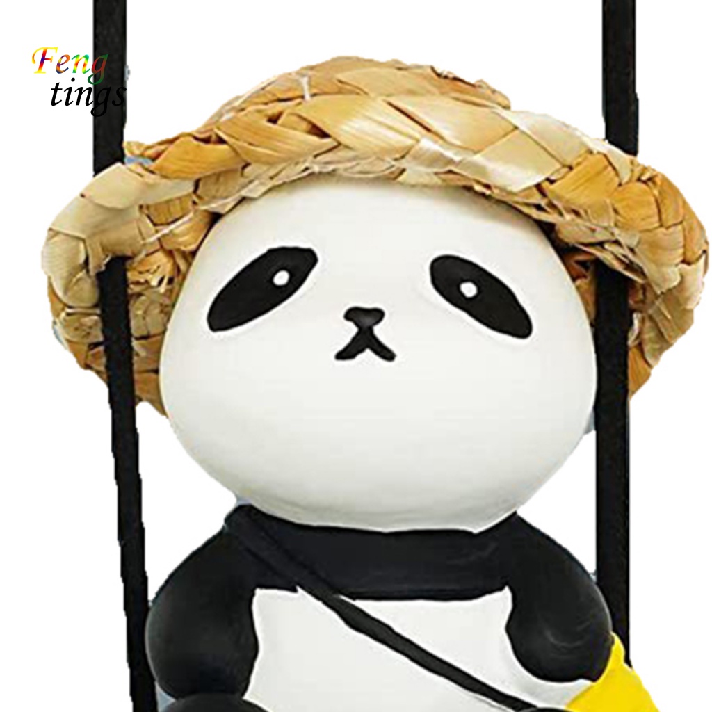 [Ft] Dây Treo Kính Chiếu Hậu Xe Hơi Hình Gấu Trúc Màu Sắc Tương Phản Thật Trang Trí Nội Thất