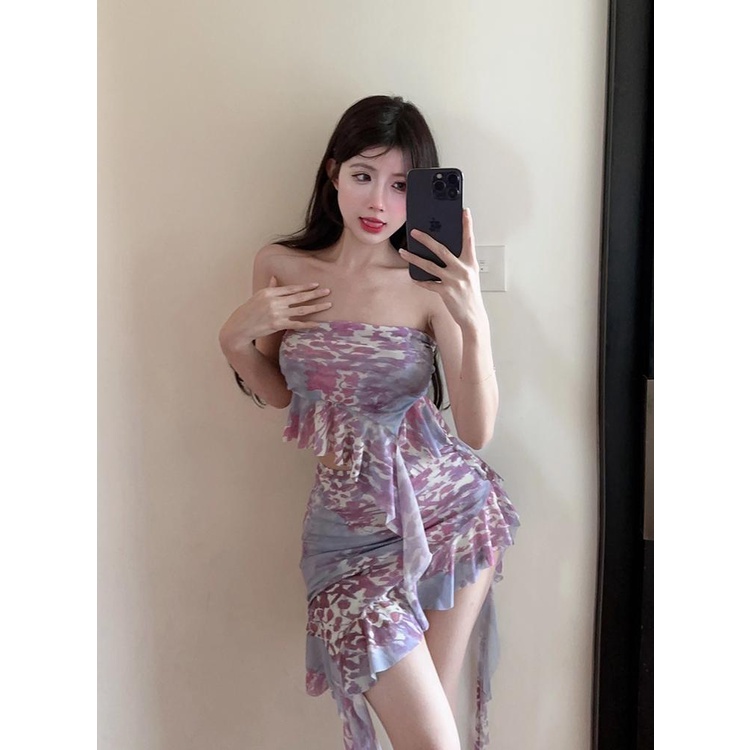 Áo Ống Nhỏ Sơn Dầu Màu Sơn Dầu Cổ Điển Mặc Khi Đi Nghỉ Mát Cho Nữ Thiết Kế Desire JVMM