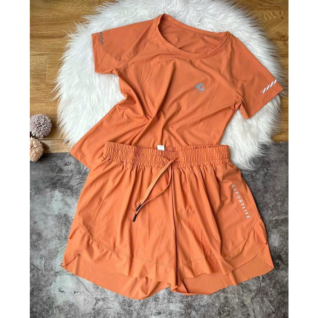 BỘ ĐÙI NỮ SPORT LIFE Đồ tập gym yoga zumba aerobic nữ giá rẻ , set đùi điều hòa chất thun lạnh