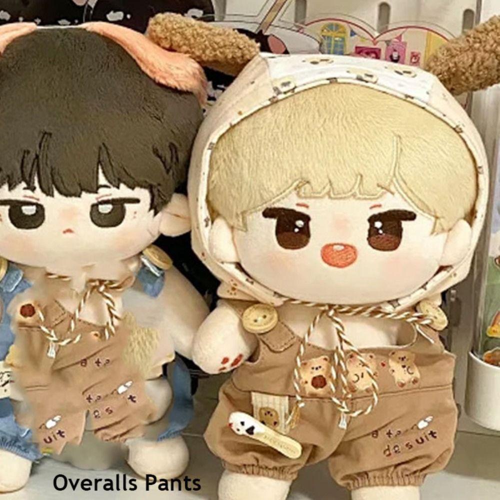 1 Bộ / 1 Bộ Áo Hoodie + Quần Yếm Cotton 20cm In Họa Tiết Hoạt Hình Dễ Thương Cho Búp Bê Tỉ Lệ 1 / 12