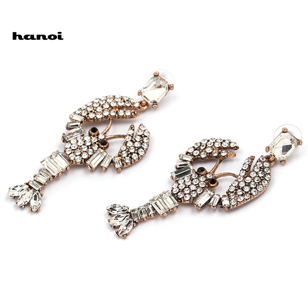 Bông Tai Hình Tôm Hùm Đính Đá Sáng Tạo Cho Nữ