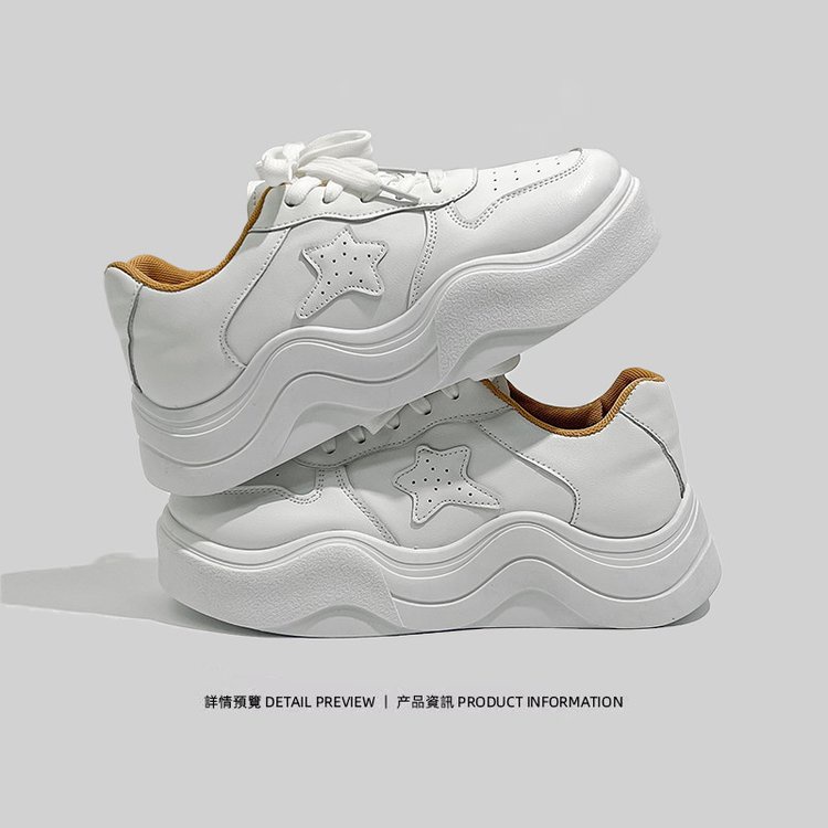Giày Sneaker Cao Su PU Mũi Tròn Cột Dây Chéo Đế Thấp 3cm
