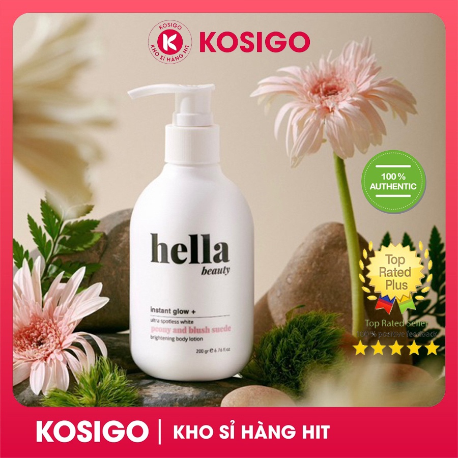Kem trắng da body HELLA BEAUTY 200g Hàn Quốc, nâng tone tức thì, cấp ẩm, mờ thâm, giúp da mềm mịn, đều màu, trẻ hoá