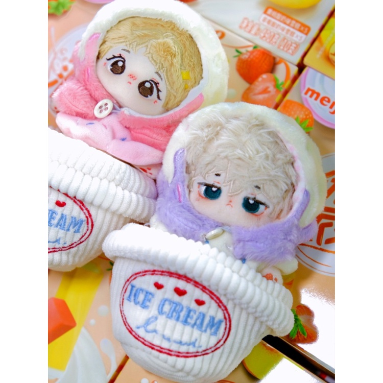 Áo liền quần Hình Cây Kem Nhiều Màu Dễ Thương 10cm / 20cm Cho Búp Bê 10cm