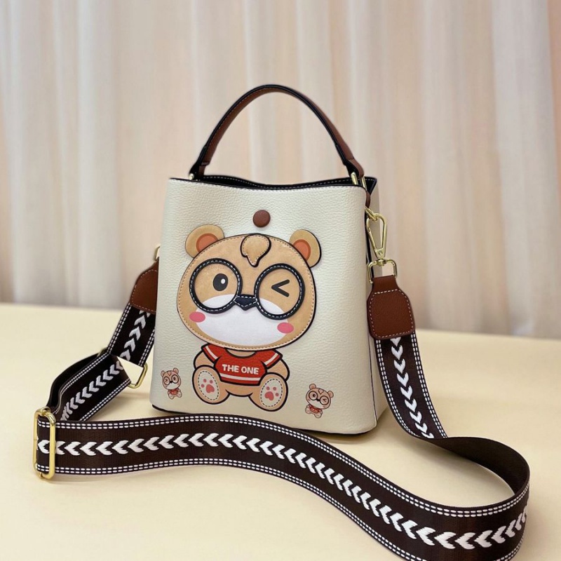 Túi Đeo Chéo Vai Hình Gấu Bill Bear Màu Tương Phản Phong Cách Hàn Quốc Sang Trọng