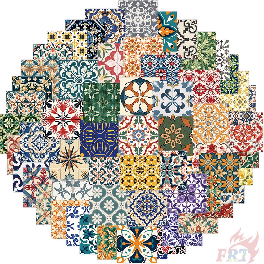 ❉ Miếng Dán Trang Trí Phong Cách Vintage Nghệ Thuật 01 ❉ Bộ 60 Sticker Chống Thấm Nước Họa Tiết Doodle Hợp Thời Trang