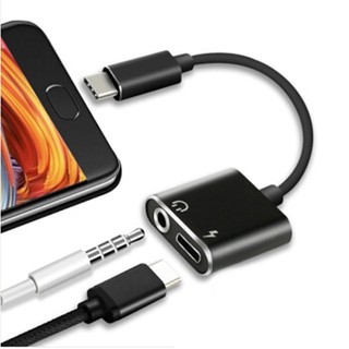 Cáp chuyển cổng type c ra 2 đầu sạc và jack 3.5mm