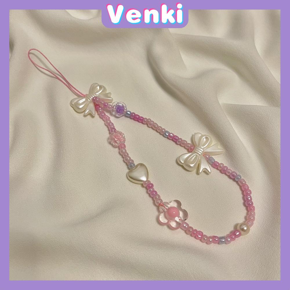 Venki - Ốp Lưng Điện Thoại Dây Vòng Tay Đính Hạt Màu Đẹp Đa Dạng Kiểu Dáng Mặt Cười Love Hạt Tương Thích Màu Sắc iPhone