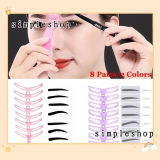 Bộ 8 khuôn vẽ chân mày và tay cầm có thể tái sử dụng