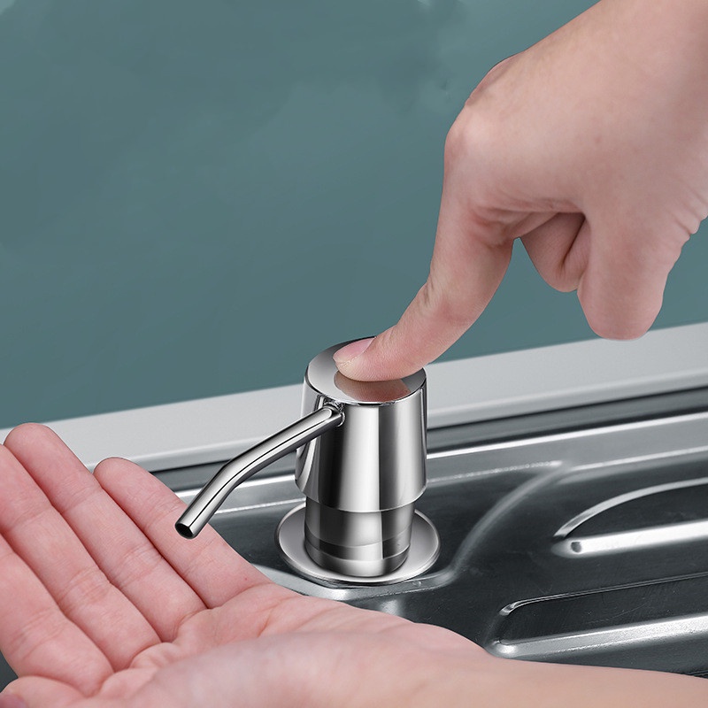 Bình đựng xà bông rửa chén dung tích bằng hợp kim không gỉ gắn bồn Xà phòng Dispenser Nhà bếp - joyhome_official