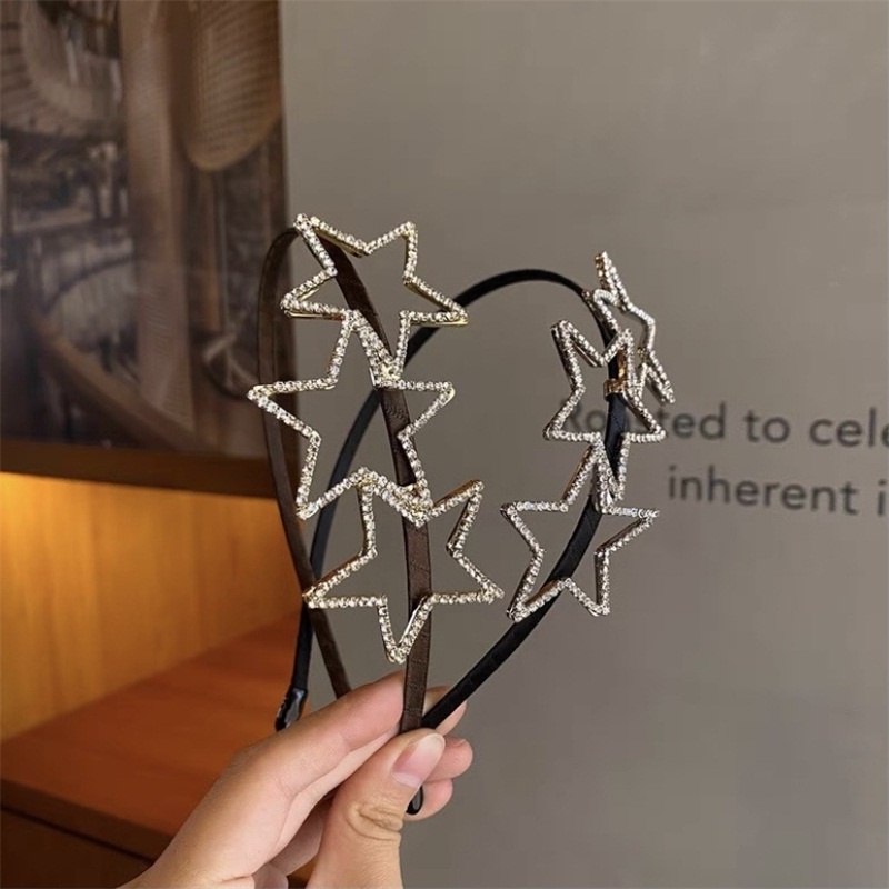 Băng Đô Cài Tóc Mỏng Đính Đá Ngôi Sao Lấp Lánh Thời Trang Hàn Quốc Cho Nữ