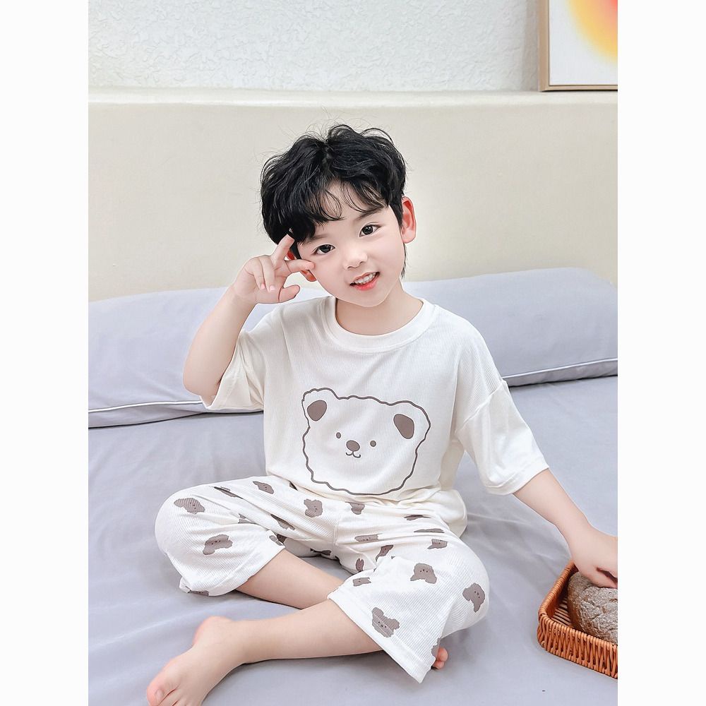 Hàng Có Sẵn Bộ Đồ Ngủ Mỏng Nhẹ Phong Cách Mới Dành Cho Bé Trai GN7V
