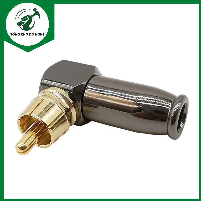 Jack RCA AV Gold snake bẻ cong 90 vuông góc độ chân đồng mạ vàng _ TKDN