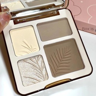 Muge LEEN Đĩa Phấn Bắt Sáng Tạo Khối Màu Lì Chống Thấm Nước